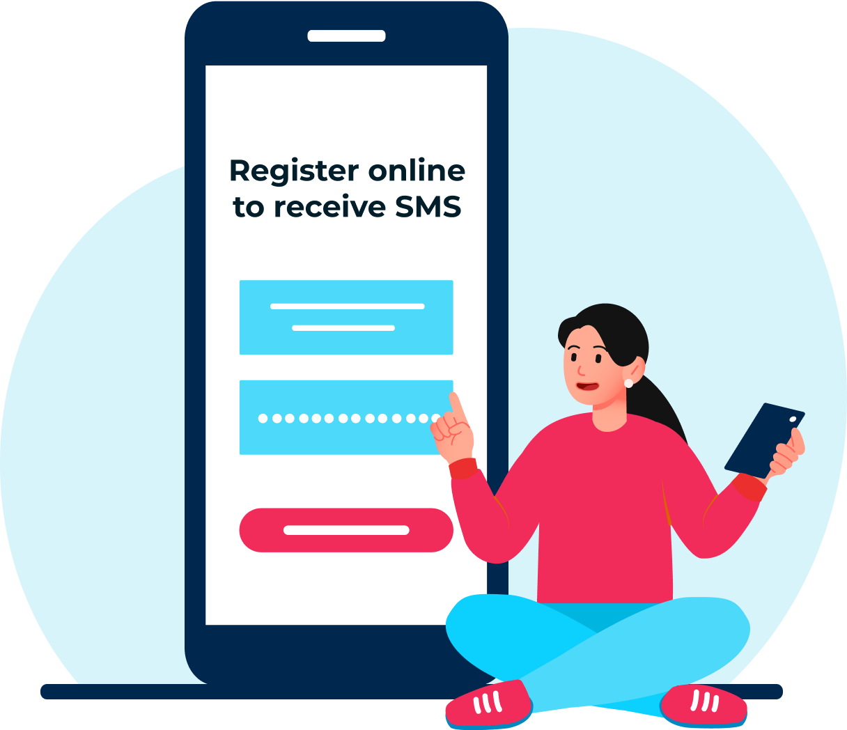Online registration for sms otp